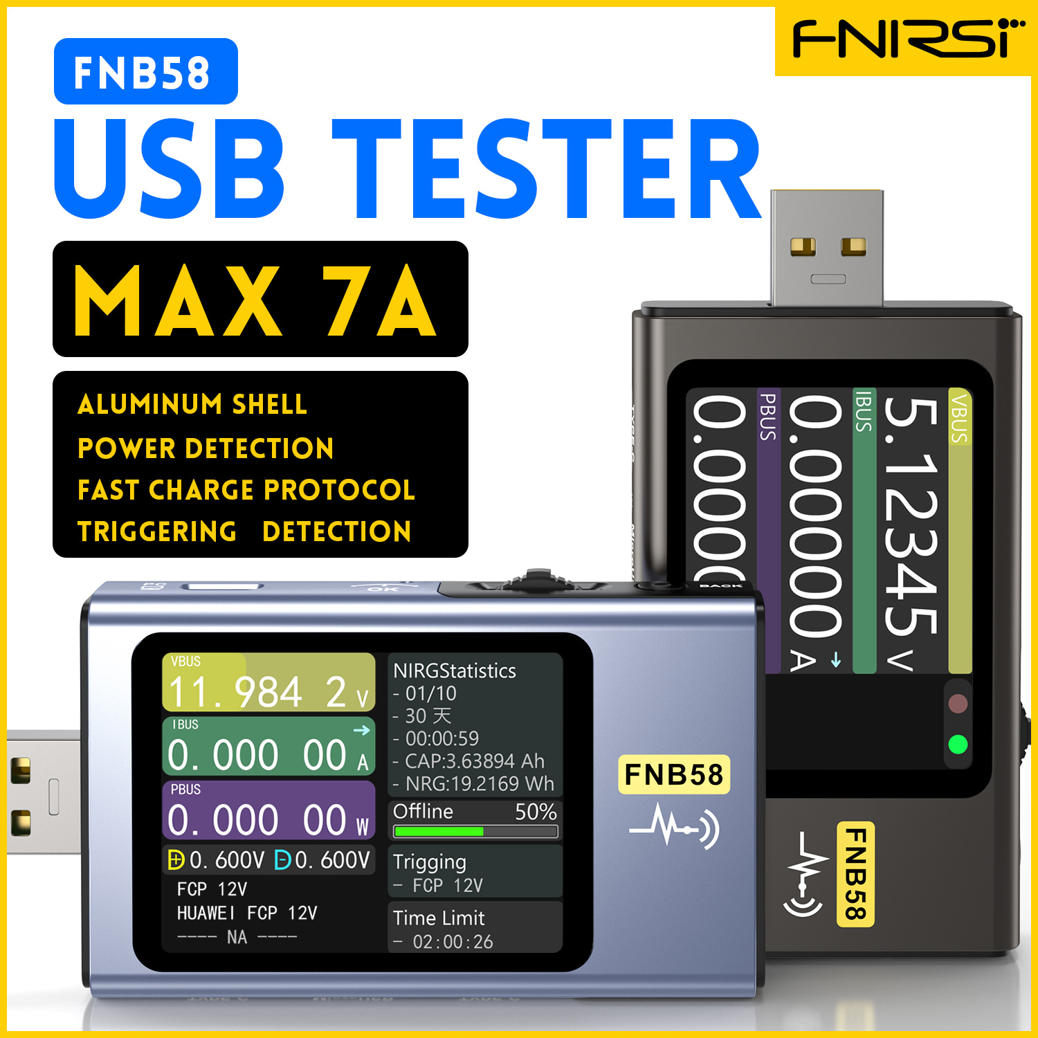 Usb Ammeter Tester - FNIRSI-FNB58 USB 전압 테스터 TYPE-C 전압계