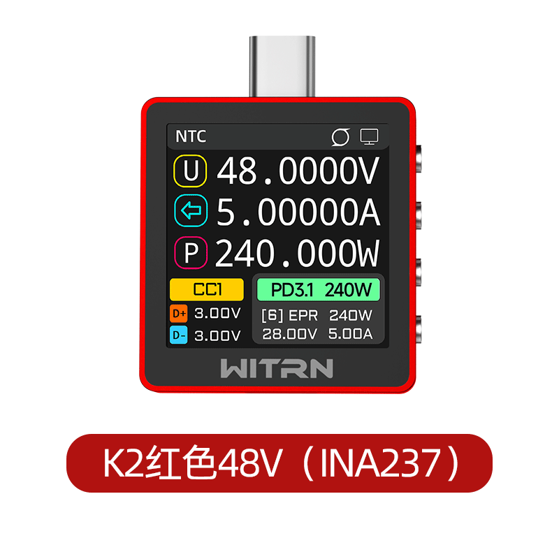 Usb Ammeter Tester - 새로운 레드 버전 WITRN K2 INA237