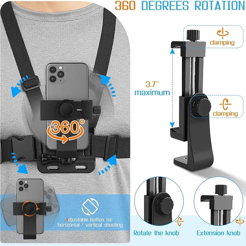 아이폰 14 홀더용 휴대폰 가슴 스트랩 마운트 벨트,  - Gopro Action Camera Hero 11 Black 리뷰 및 가격