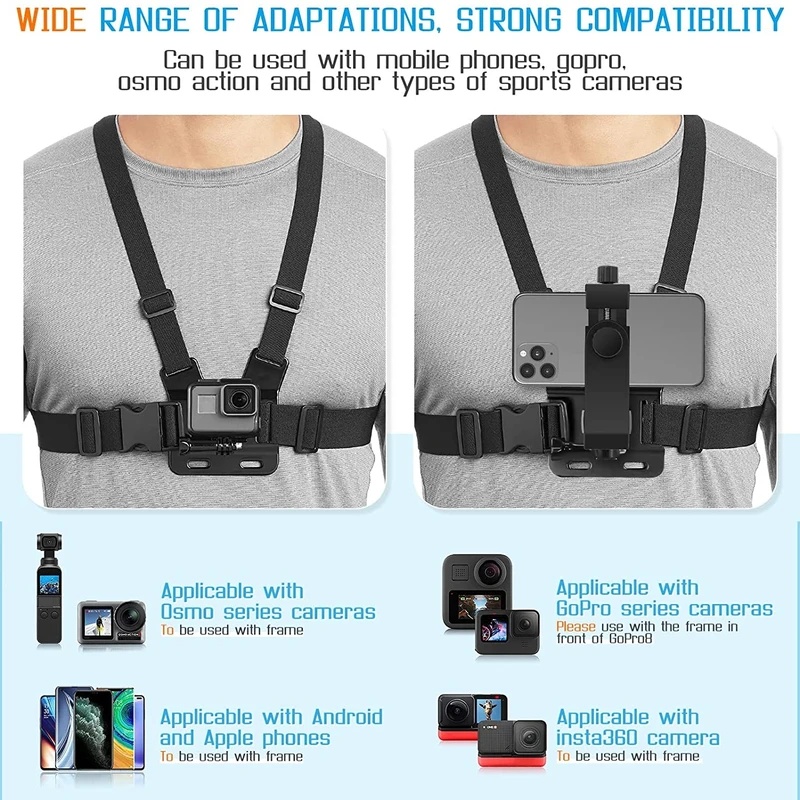 아이폰 14 홀더용 휴대폰 가슴 스트랩 마운트 벨트,  - Gopro Action Camera Hero 11 Black 리뷰 및 가격