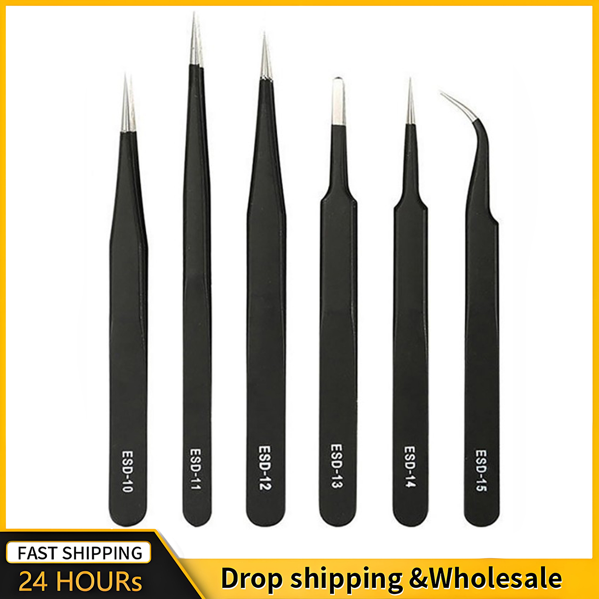 2/6pcs 정밀 핀셋 세트 ESD 정전기 방지 스테인 - Electronics Repair Tool Kit 리뷰 및 가격