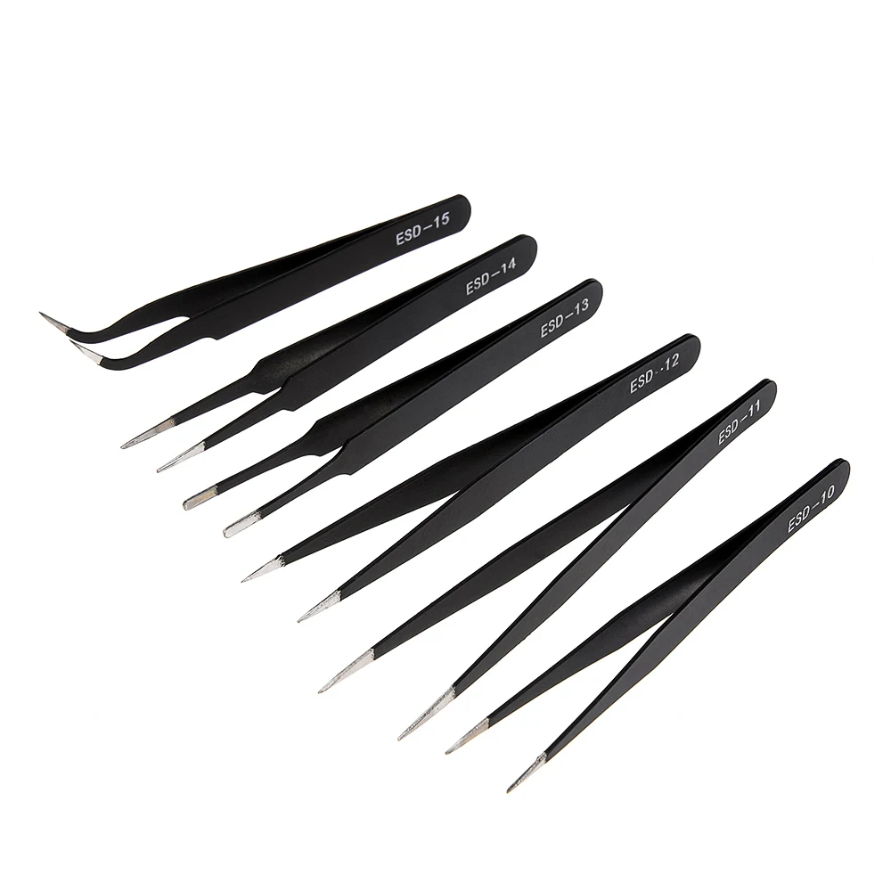 2/6pcs 정밀 핀셋 세트 ESD 정전기 방지 스테인 - Electronics Repair Tool Kit 리뷰 및 가격